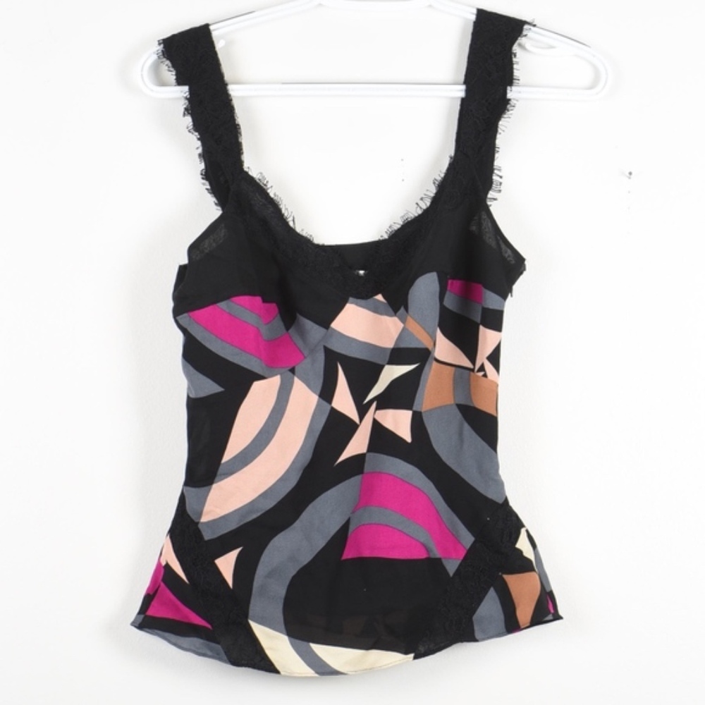 Y2k Diane Von Furstenberg Silk Slip Lace Babydoll Tank Color Top 0